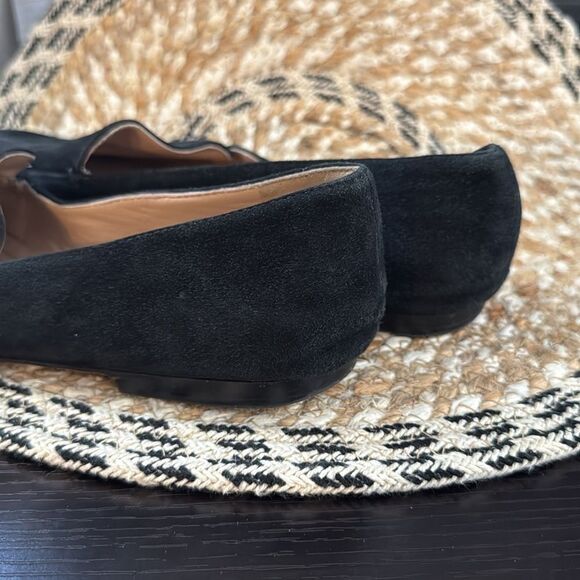 Nordstrom Signature Black Suede Loafers Flats 9 Minimalist Slip-On Leather Shoes - Picture 3 of 9
